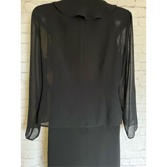 Evan-Picone 2 pice ladies dress with sheer tie top cover sz 16 - Picture 3 of 9